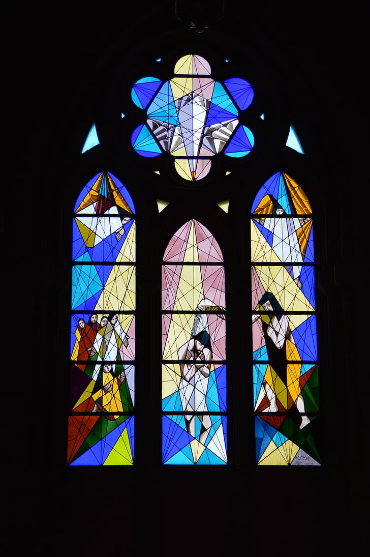 kostel, sklo, kostelní okno, barevné, křesťanství, křesťan, Barva