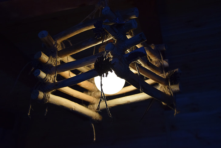 Vervangingslamp, houten lamp, licht, nacht