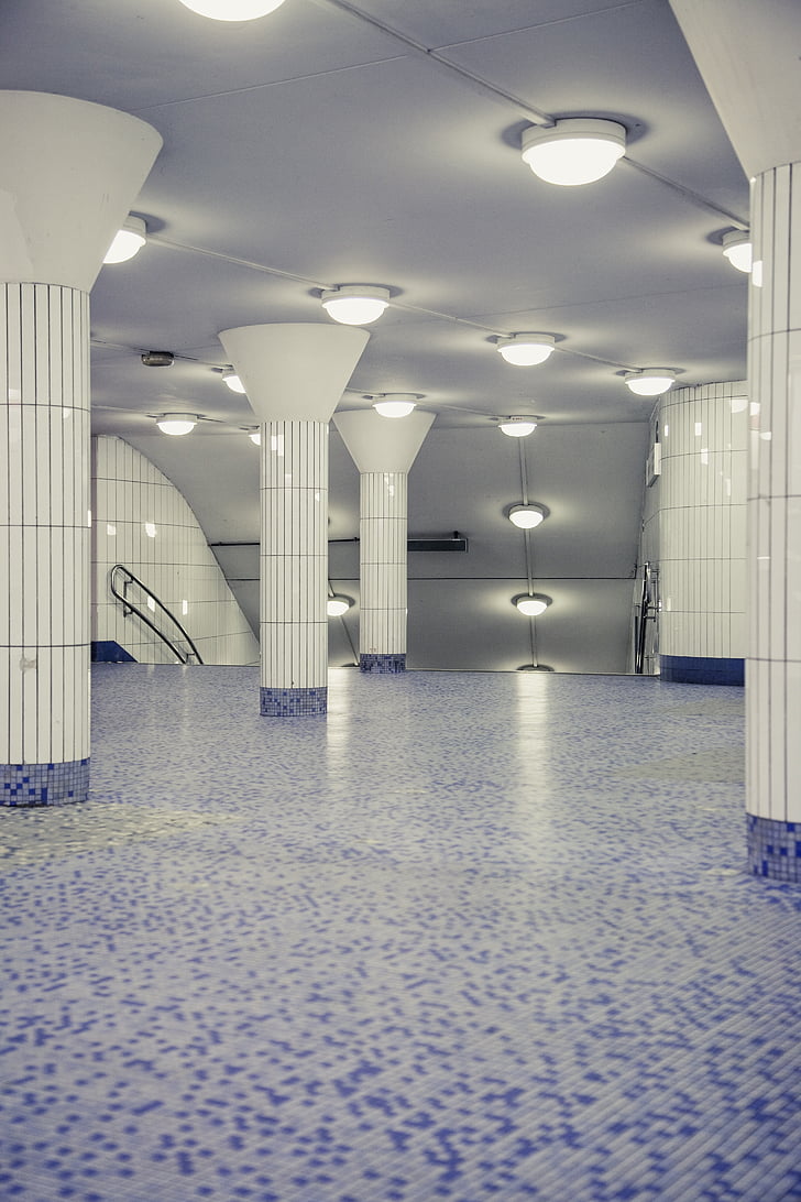 Metro, istasyonu, Hamburg, Metro İstasyonu, Dur, Underground, ışık