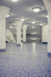 metró, Station, Hamburg, subway station, állj, Underground, fény