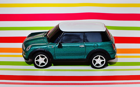 mini cooper, tự động, Mô hình, xe, mini, màu xanh lá cây, xe hơi