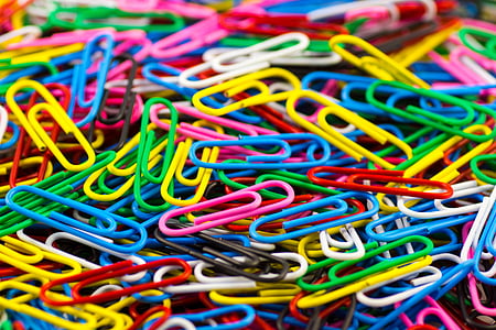 paperclip, clip, office, office accessories, color, colorful, background