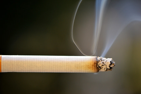 cigarette, fumée, braises, cendre