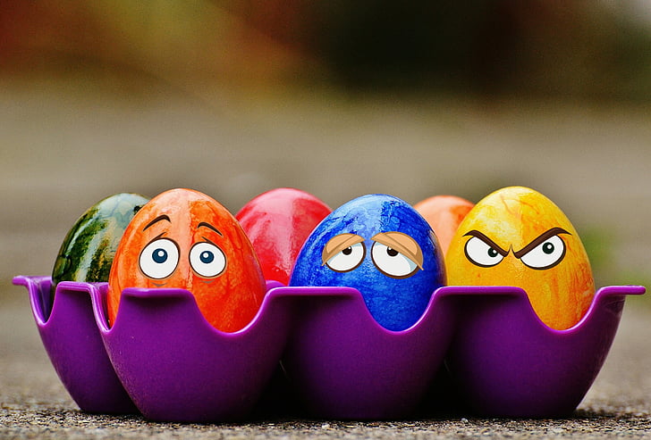 Великдень, пасхальні яйця, Смішний, очі, барвистий, Зі святом Великодня, яйце