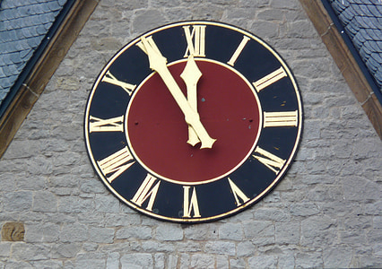 5 vor 12, temps de, compte enrere, rellotge, rellotge de l'església