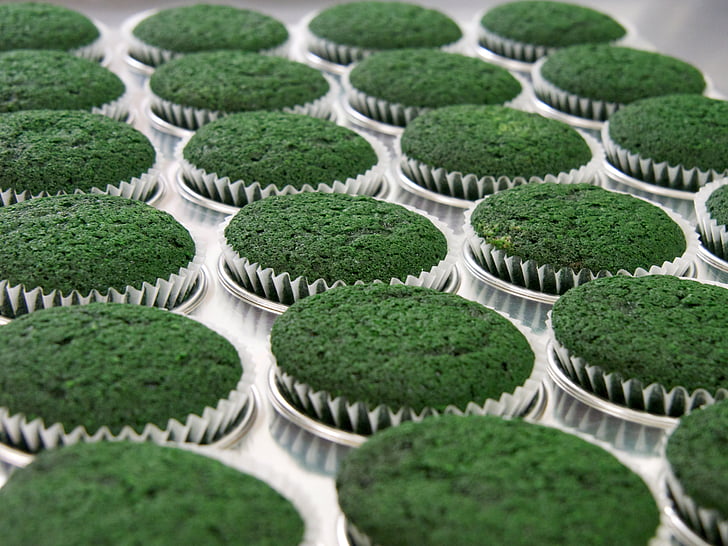cupcakes, verde, St patrick, celebração, delicioso, sobremesa, bolo