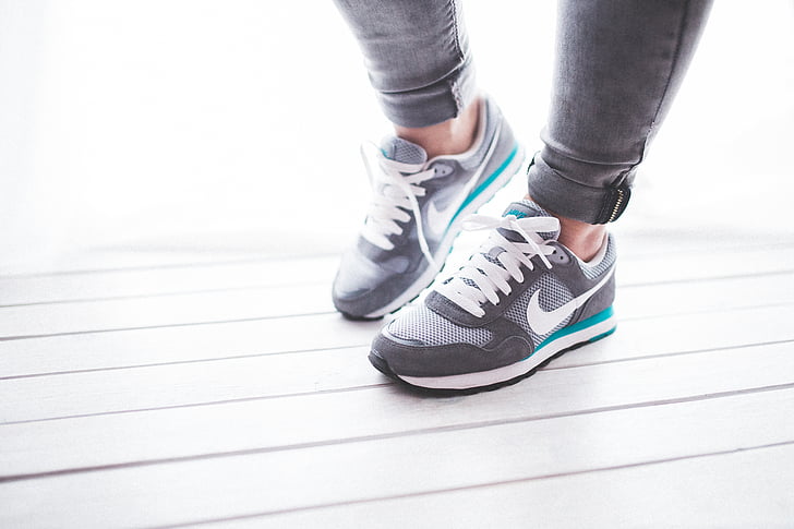 exercici, gimnàs, fúting, Nike, corredor, sabates, esport