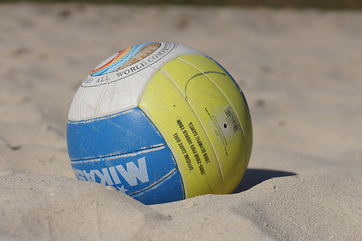 míč, pláž, volejbal, sportovní, hrát, konkurence, fotbal