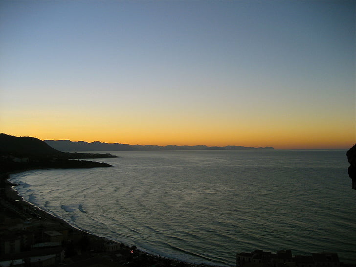 mitelmeer, reservert, solnedgang, Tyrkia, sjøen, ferie