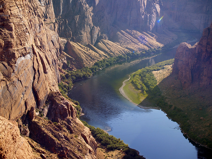Colorado river, Glen canyon, oldal, Arizona, Amerikai Egyesült Államok, víz, táj