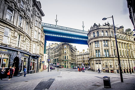 arquitectura, puente, Gran Bretaña, ciudad, Centro de la ciudad, Newcastle, Centro de la ciudad