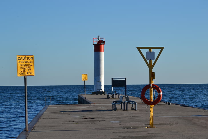Pier, Lighthouse, hamnen, havet, vatten, hamnen, kusten