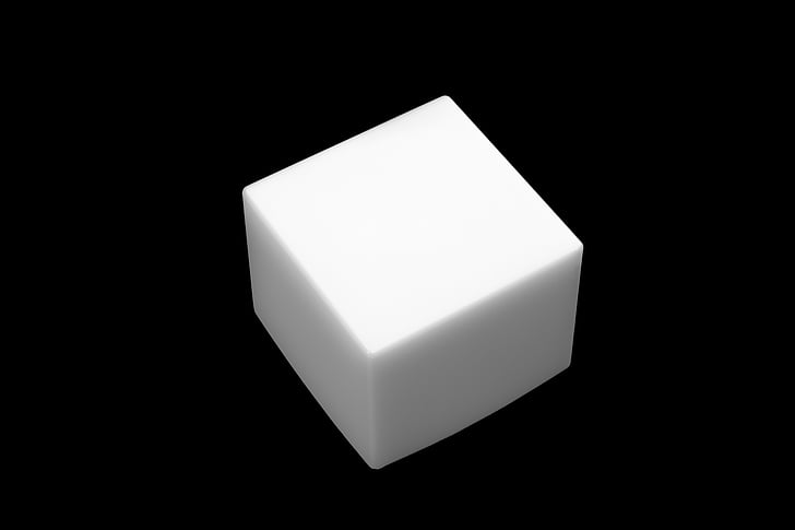 cubo, Blanco, negro, 3D, aislado, arte, objeto de arte