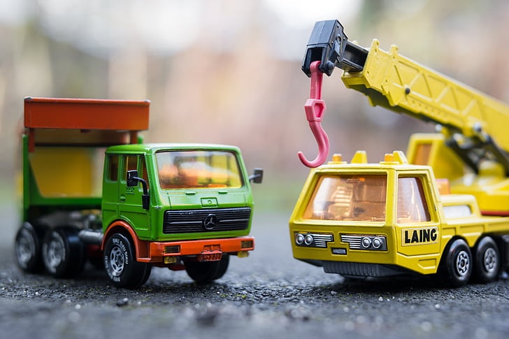 [自動変数], トラック, おもちゃ, おもちゃの車, トラック搭載クレーン, モデルカー, 車