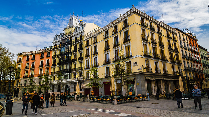 Madrid, Oriente Plaza, urbana, ciudad, capital, Centro de la ciudad, arquitectura
