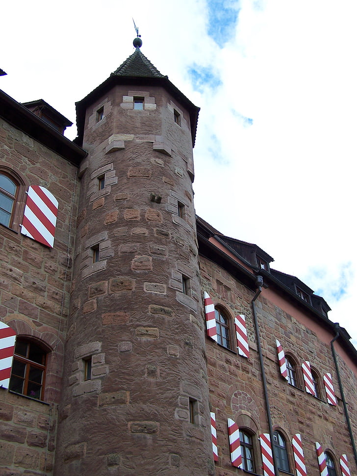 Castillo, Torre, Castillo de los caballeros, almenas, Alemania, Brombachsee, Albergue juvenil