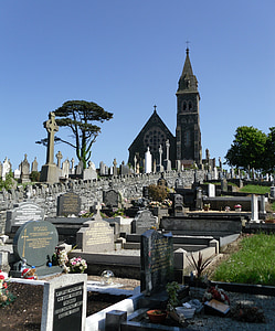 cerkev, pokopališče, pokopališče, ballycran, Severna Irska, občine dol, grobov