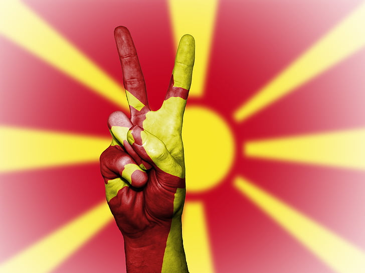 Macedonia, pace, mână, naţiune, fundal, banner-ul, culori