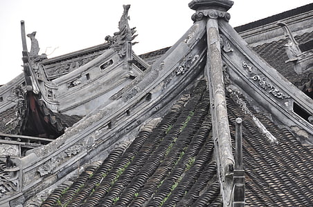 Čína, staré město, střecha