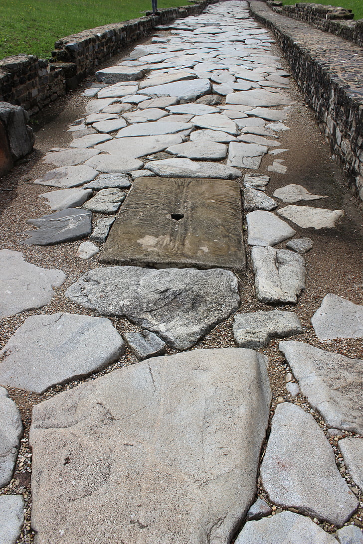 antique, rome, pavers, sewer, roadway, vestige, archaeology