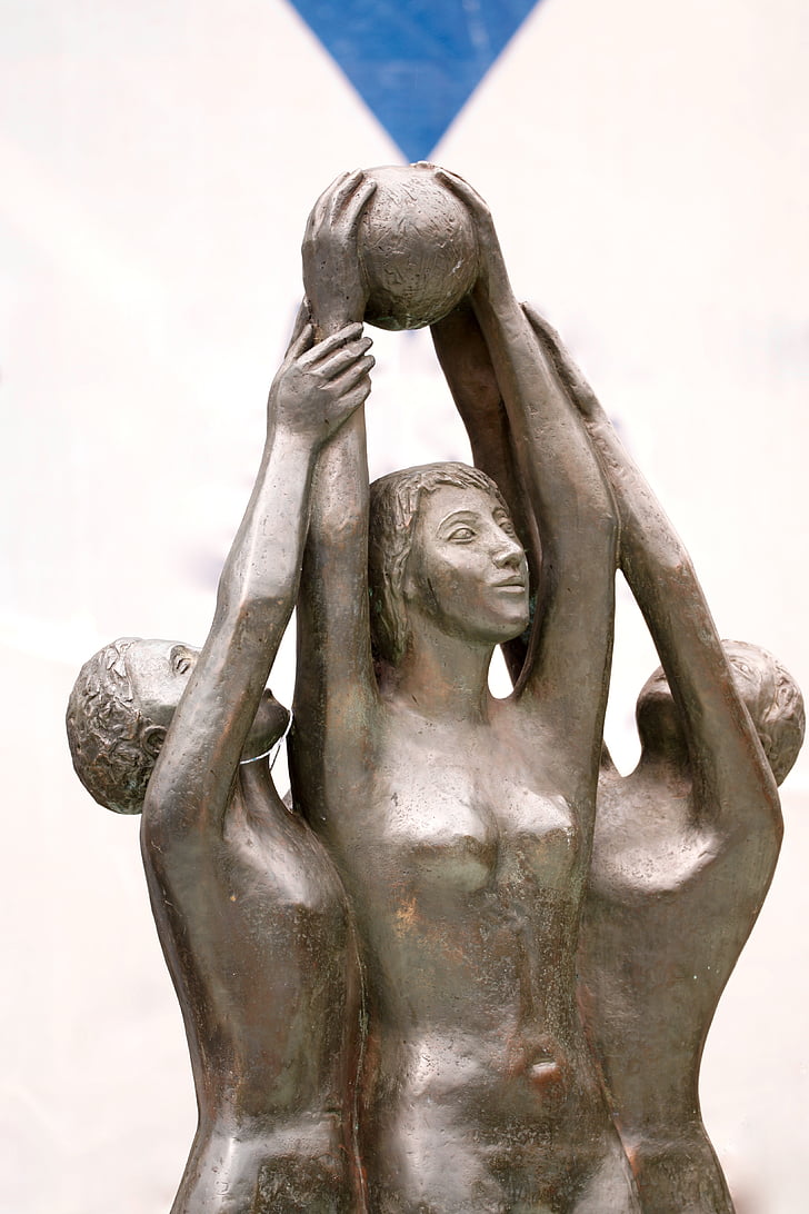 sport, ball, women, statues, art, great, statue