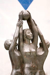 sport, ball, women, statues, art, great, statue