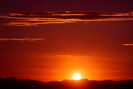 Arizona, solopgang, bjerge, solen, ørken, landskab, natur
