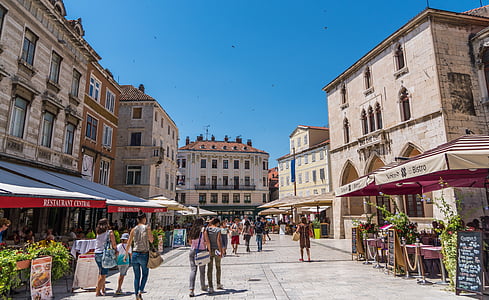 Split, Horvátország, építészet, város, város, Európa, turizmus
