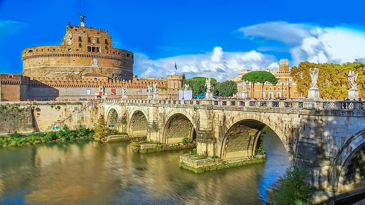 Roma, Italia, Vaticanul, istorie, clădiri, Ponte sant angelo, Castelul angelice