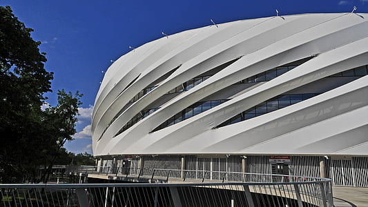 építészet, modern, stadion, Debrecen, Magyarország