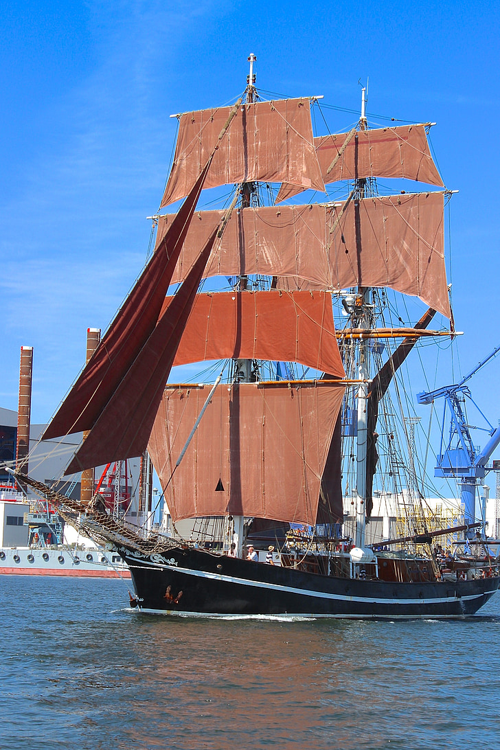 zeilschip, historisch, zeil, schip, Rostock, nautische vaartuig, zeilschip