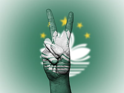 macau, peace, hand, nation, background, banner, colors