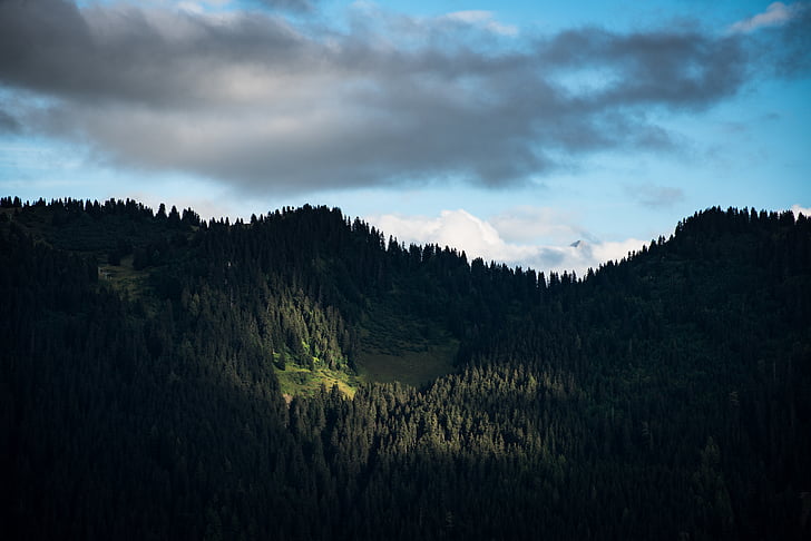 tmavý, krajina, Hora, Příroda, venku, malebný, obloha