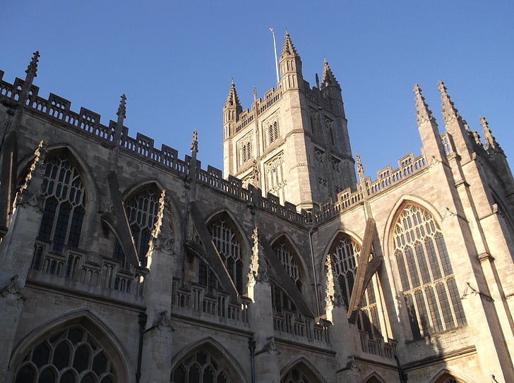 Bath-apátság, történelmi, épület, építészet, Anglia, Landmark, vallás