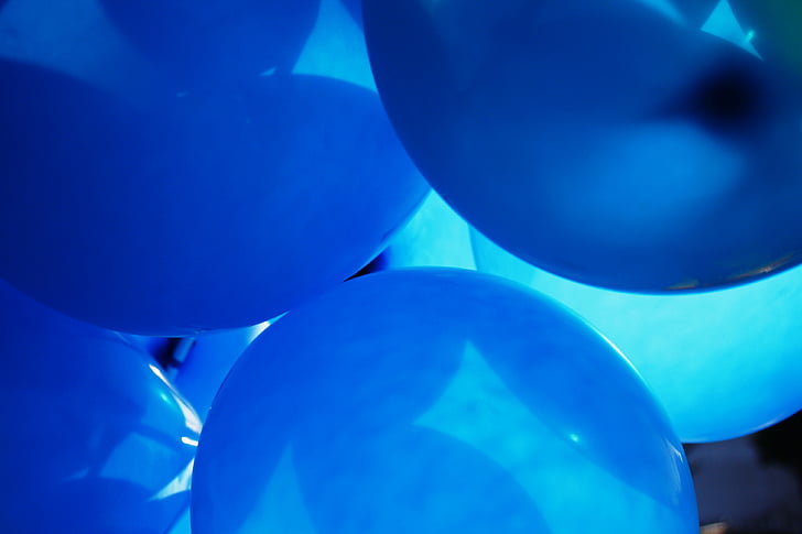 ballonnen, Kleur, blauw, zon