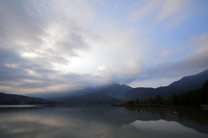 paesaggio, nuvole, Alba, cielo, natura, acqua, riflessione