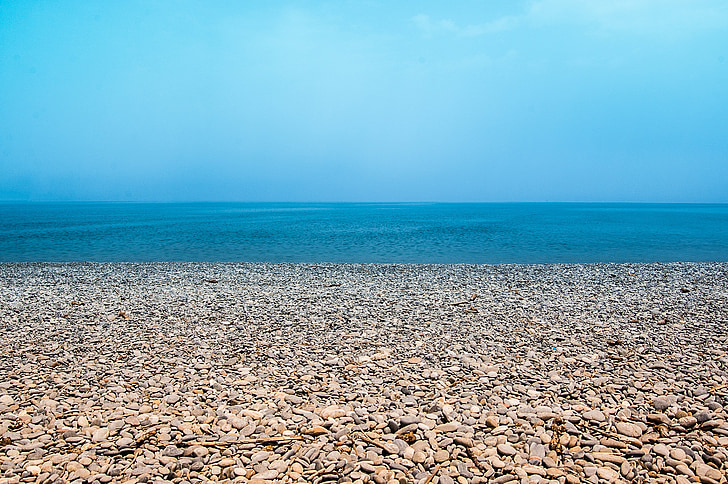 beach, sea, the stones, the sun, weather, holidays, greece