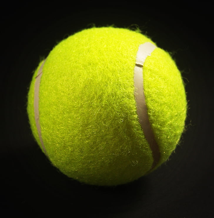 ballen, racketen, hvit, gul, bakgrunn, Nærbilde, isolert