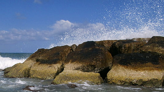 sea, water, summer, seascape, stones, beach, wave