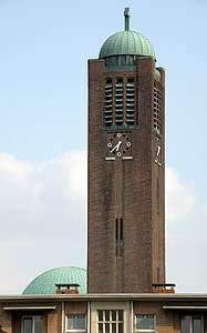christus koningkerk, antwerpen, belgium, church, tower, exterior, architecture