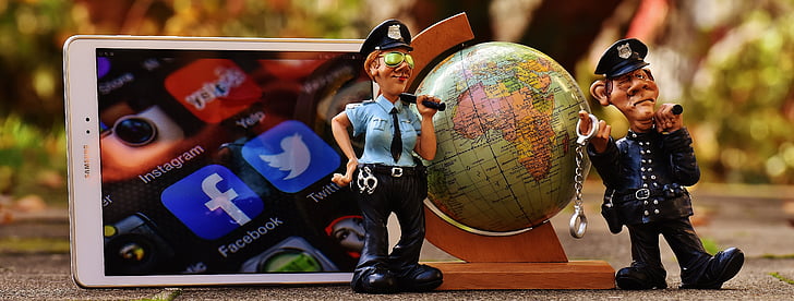 medios de comunicación social, Internet, seguridad, global, en todo el mundo, policía, redes sociales