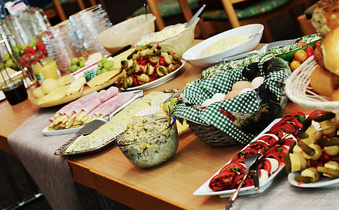 švediškas stalas, festivalis, šventė, valgyti, šalis, savitarnos pusryčiai, delikatesas