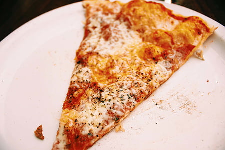 Slice, bánh pizza, trắng, gốm sứ, tấm, thực phẩm, thực phẩm và đồ uống