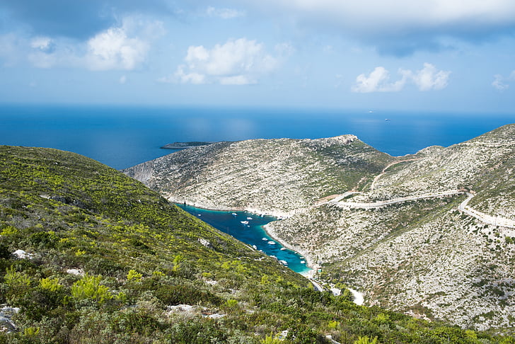 Baia, Cove, vista, Panorama, Costa, Riva, mare