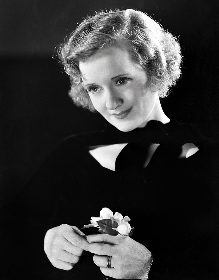 billie burke, actress, vintage, movies, motion pictures, monochrome, black and white