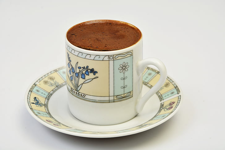 turecká káva, pohár, nápoj, nápoj, teplo - teplotu, hnedá