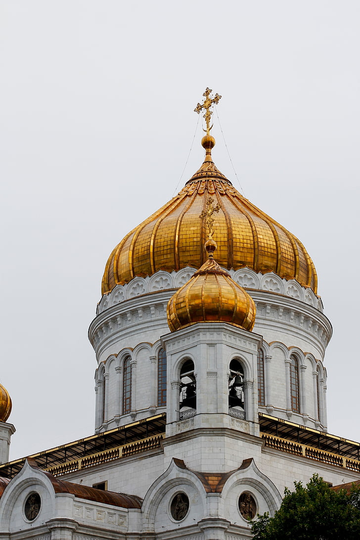 kostol, zlatý, dome, Rusko, Moskva, pravoslávna, ruská pravoslávna cirkev