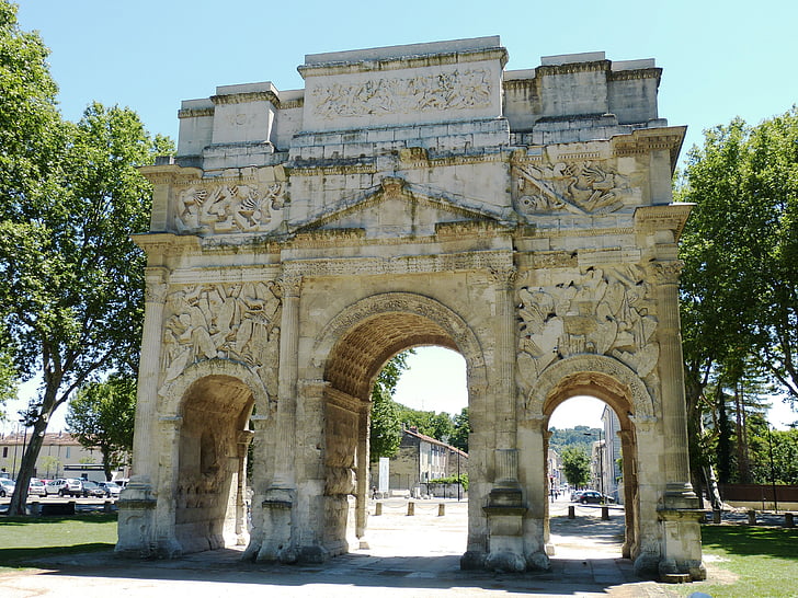 oblouk, portál, Arc de triomphe, Roman, starověku, Architektura, Zřícenina
