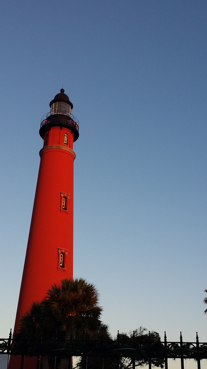 Lighthouse, Ocean, Florida, landskap, stranden, vatten, navigering