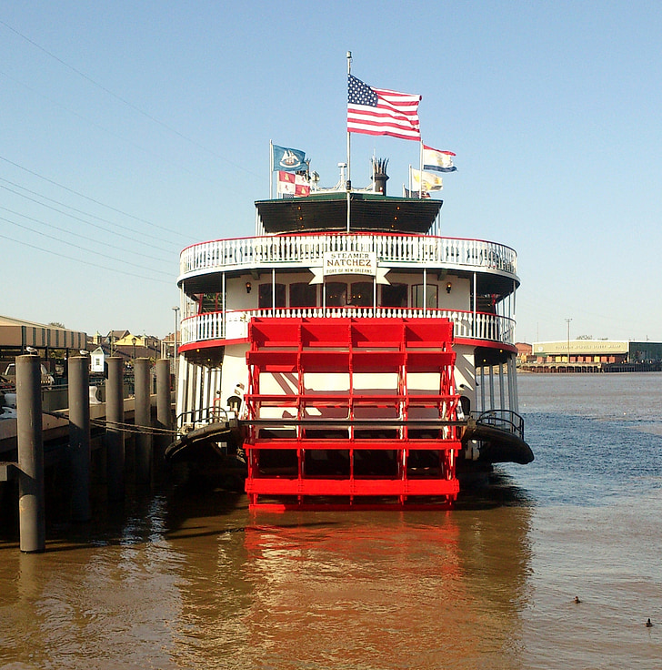 Paddle steamer, stoomschip, Mississippi, New orleans, Louisiana, Steamboat, Natchez